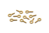 Screw Eye Pin, 100 Raw Brass Screw Hook Eye Pins (10x5mm) A1059