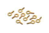 Screw Eye Pin, 100 Raw Brass Screw Hook Eye Pins (13x7mm) A1052