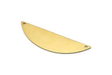 Half Round Wide Pendant, 10 Raw Brass Semi Circle Blanks (51x15x0.80) A0740