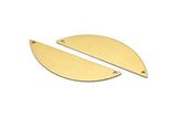 Half Round Wide Pendant, 10 Raw Brass Semi Circle Blanks (51x15x0.80) A0740
