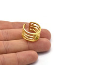 Pirinç Yüzük Ayarı, 1 Taş Ayarlı Ham Pirinç Duke Yüzük - Ped Boyutu 6x4mm N1925
