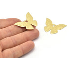 Brass Butterfly Blank, 6 Raw Brass Huge Butterfly Blank (34X26x0.80mm) A0422