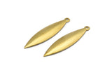 Raw Brass Marquise, 12 Raw Brass Marquise Charms, Pendants, Findings (35x9mm) A0128