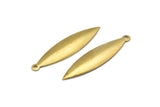 Raw Brass Marquise, 12 Raw Brass Marquise Charms, Pendants, Findings (35x9mm) A0128