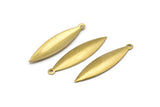 Raw Brass Marquise, 12 Raw Brass Marquise Charms, Pendants, Findings (35x9mm) A0128