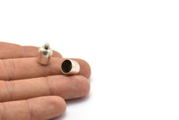 Silver Brass End Cap, 10 Antique Silver Brass End Cap, Cord Tip Cord End (9.7x13.7mm) - Bs-1665