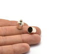 Silver Brass End Cap, 10 Antique Silver Brass End Cap, Cord Tip Cord End (9.7x13.7mm) - Bs-1665