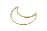 Brass Moon Crescent, 4 Raw Brass Moon Blanks, Stamping Blanks (35x15x0.80mm) M03082