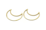 Brass Moon Crescent, 4 Raw Brass Moon Blanks, Stamping Blanks (35x15x0.80mm) M03082