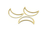 Brass Moon Crescent, 8 Raw Brass Moon Blanks, Stamping Blanks (30x10x0.80mm) M03081