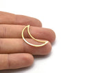 Brass Moon Crescent, 8 Raw Brass Moon Blanks, Stamping Blanks (30x10x0.80mm) M03081