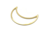 Brass Moon Crescent, 6 Raw Brass Moon Blanks, Stamping Blanks (33x13x0.80mm) M03080