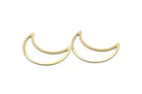 Brass Moon Crescent, 6 Raw Brass Moon Blanks, Stamping Blanks (33x13x0.80mm) M03080