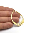 Brass Drop Earrings, 2 Raw Brass Moon Phases Stud Earrings (45x36x0.80mm) M1006 A2276