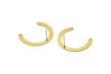 Brass Geometric Earring, 8 Raw Brass Geometric Stud Earrings With 2 Holes (28x3x0.80mm) B0338 A1689