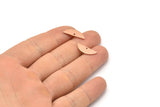 Semi Circle Charm, 12 Raw Copper Half Moon Charms With 1 Hole, Blanks, Stamping Blanks (7x18x0.80mm) M03036
