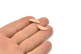 Semi Circle Blank, 12 Raw Copper Half Moon Blanks, Findings, Stamping Blanks (7x18x0.80mm) M03039