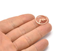 Copper Round Blank, 10 Raw Copper Mountain Shaped Round Blanks, Findings (18x0.80mm) M03017