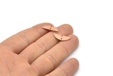 Semi Circle Charm, 12 Raw Copper Half Moon Charms With 2 Holes, Blanks, Stamping Blanks (7x18x0.80mm) M03016