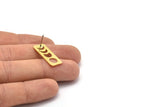 Brass Rectangle Earring, 6 Raw Brass Moon Phases Stud Earrings (25x10x0.80mm) M01882 A2503