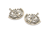 Silver Ethnic Charm 2 Antique Silver Plated Brass Ethnic Charms With 1 Loop, Earrings, Findings, Pendants (31x1.5mm) N0829 H0913