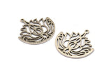 Silver Ethnic Charm 2 Antique Silver Plated Brass Ethnic Charms With 1 Loop, Earrings, Findings, Pendants (31x1.5mm) N0829 H0913
