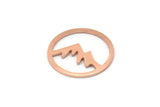 Copper Round Blank, 10 Raw Copper Mountain Shaped Round Blanks, Findings (18x0.80mm) M03017