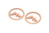 Copper Round Blank, 10 Raw Copper Mountain Shaped Round Blanks, Findings (18x0.80mm) M03017