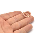Copper Moon Charm, 8 Raw Copper Moon Phases Stamping Charm With 1 Loop (18x0.80mm) M03010