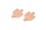 Copper Cactus Blank, 24 Raw Copper Cactus, Tiny Cactus Blanks (14x9x0.80mm) M03009