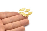 Brass Hand Charm, 6 Raw Brass Hand Charms With 1 Loop (19x9x1.2mm) N1232