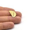 Brass Moon Earring, 8 Raw Brass Half Moon Stud Earrings With 1 Hole (25x12x0.60mm) D0794 A1172