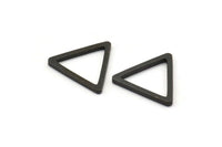 Black Triangle Charm - 50 Oxidized Brass Black Triangle Charms (15x1.2mm) D0107 S475