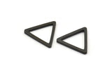 Black Triangle Charm - 50 Oxidized Brass Black Triangle Charms (15x1.2mm) D0107 S475