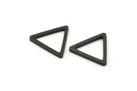 Black Triangle Charm - 50 Oxidized Brass Black Triangle Charms (15x1.2mm) D107 S475