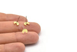 Brass Moon Earring, 12 Raw Brass Tiny Crescent Moon Stud Earrings (7x0.80mm) M01820 A2421