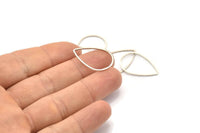 Silver Drop Connector, 50 Antique Silver Plated Brass Drop  Connectors (17x25x0.8mm) BS 1136 H0664