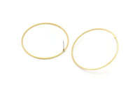 Brass Circle Earring, 10 Raw Brass Circle Stud Earrings (42x1x1mm) BS 1085 A1746