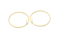 Brass Circle Earring, 10 Raw Brass Circle Stud Earrings (42x1x1mm) BS 1085 A1746