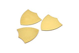 Brass Rosette Blank, 6 Raw Brass Stamping Blanks , Shield Without Holes (24x22x0.80mm) B0141