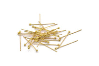 Gold Brass Ball Pin, 50 Gold Plated Brass Ball Head Pins, Findings (25mm) Bp-01 A0607
