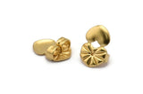 Brass Heart Stopper, 50 Raw Brass Flower Earring Back Stopper, Earring Stud Back Stoppers (14x10mm) D1056