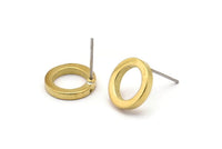 Brass Circle Earring, 12 Raw Brass Circle Stud Earrings (12mm) N0441 A1135