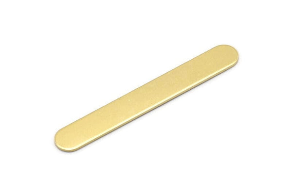 Brass Oval Blank, 6 Raw Brass Stamping Blanks, Oval Bar Shape (50x7x0.80mm) M03233