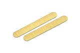 Brass Oval Blank, 6 Textured Raw Brass Stamping Blanks, Oval Bar Shape (50x7x0.80mm) M03238