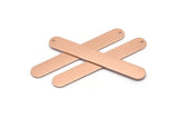 Copper Oval Charm, 6 Raw Copper Stamping Blanks, Copper Necklace Bar Charms With 1 Hole, Long Bar Pendants (50x7x0.80mm) M03240