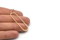 Brass Oval Earring, 8 Raw Brass Oval Stud Earrings (50x13x1mm) D1288 A1251