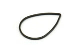 Black Drop Ring, 25 Oxidized Brass Black Drop Connectors (25x17mm) Bs 1126 S477
