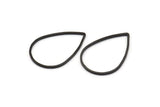 Black Drop Ring, 25 Oxidized Brass Black Drop Connectors (25x17mm) Bs 1126 S477