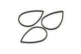 Black Drop Ring, 25 Oxidized Brass Black Drop Connectors (25x17mm) Bs 1126 S477